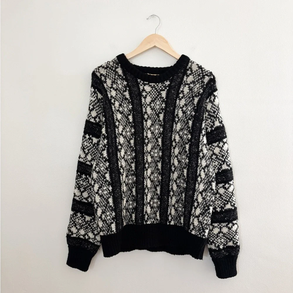 Vintage Black Patterned Sweater